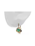 Vintage Jewlery Earrings Emerald Original Vintage 14K Rose Gold vec028r